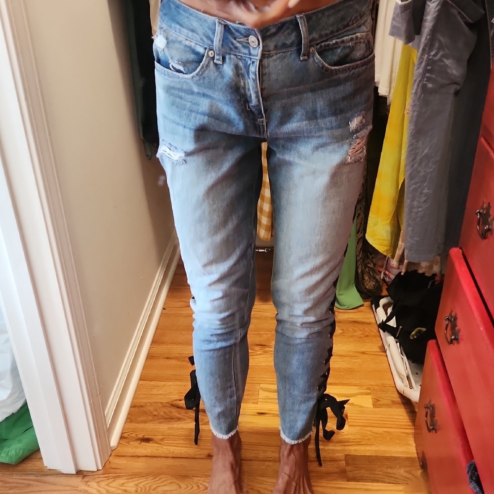 Rewash Light Blue Distressed Skinny Jeans